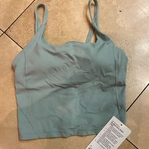 Lululemon Size 6 Strappy Nulu Shelf Tank Top in Silver Blue
